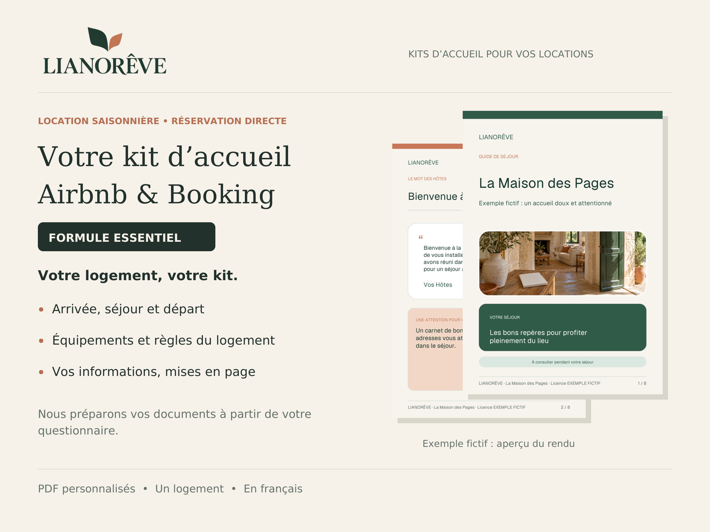 Présentation du kit Essentiel pour le logement fictif La Maison des Pages